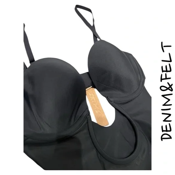 SKIMS DEEP PLUNGE SHAPEWEAR THONG BODYSUIT STYLE: BD-THG-2959 COLOR:ONYX NEW